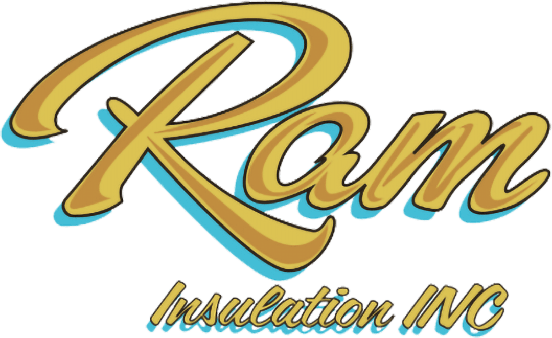 Logo with the text "Ram Insulation INC" in stylized yellow and blue font.